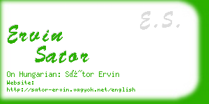 ervin sator business card